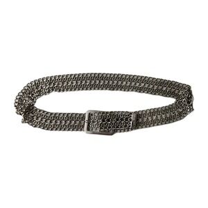 Vtg 90's Y2K Armani Exchange Chrome Metal Hefty Chain Link Belt OS